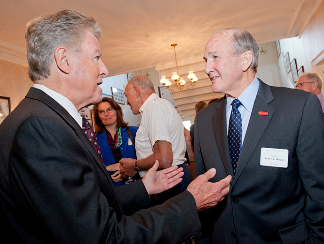 President Barchi speaking with former Governor James J. Florio